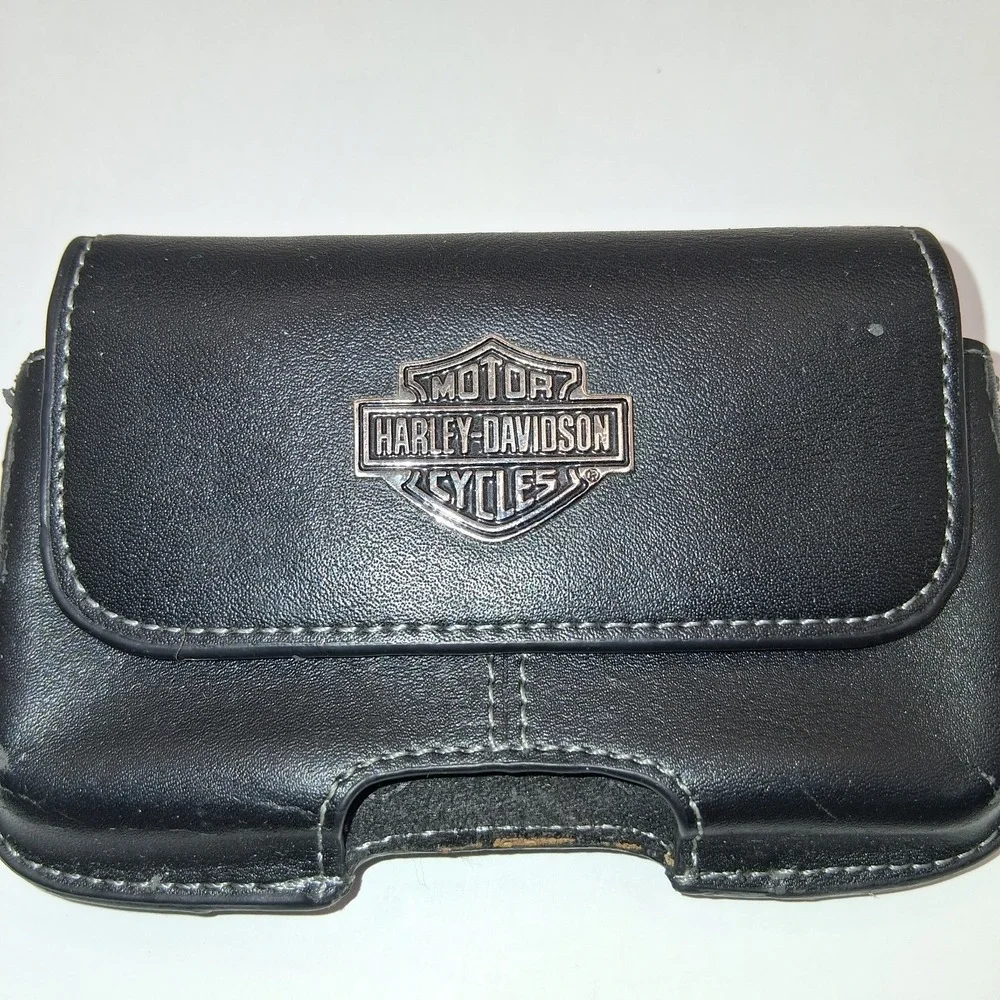 Harley Davidson Black Faux Leather Phone Case